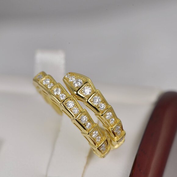 Certified Snake Serpentine Full Moissanite Ring - Picture 8 of 8